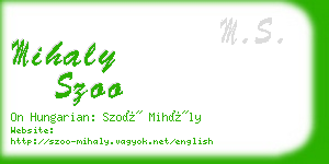 mihaly szoo business card
